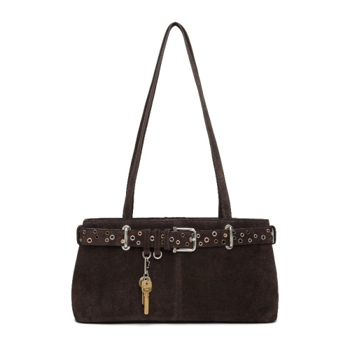 오소이 브라운 브로클 숄더백 26SB05007314 Suede Mocha Eyelets
