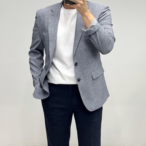바쏘옴므 초경량 쿨맥스 블루 스판 여름 자켓 Z2KJ73BU_이미지