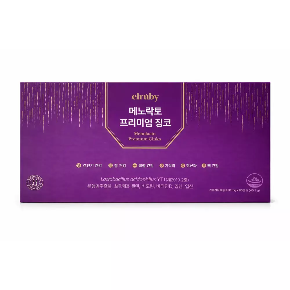 휴온스 엘루비 메노락토 프리미엄 징코 450mg 90캡슐이미지입니다. 누르면 해당 게시물로 새창이동합니다.