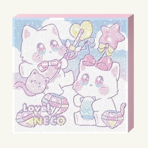 러블리 네코 보석 십자수 25x25 큐빅 비즈 캔버스형 WFGOZK6_이미지