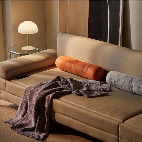 장인가구 비움 온열 3인 가죽 흙소파 MS (황토볼)_이미지