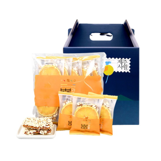 제주커머스 제주사월 봄봄과즐 50개입 선물세트 제주기념품 여행 선물 간식 한과 약과 한라봉