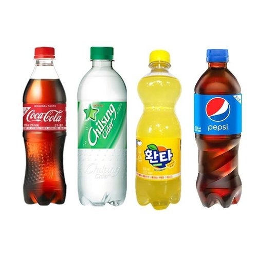 탄산음료 500ml 각6개 코카콜라+환타파인애플+칠성사이다+펩시콜라