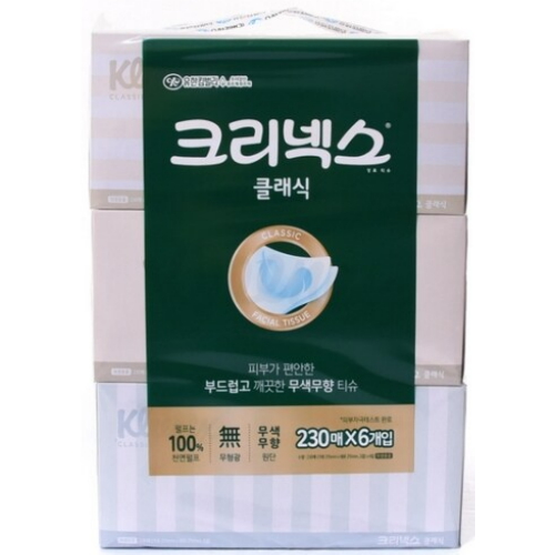 크리넥스 클래식 소프트 미용티슈 230매 (6입) (4팩(24입))_이미지
