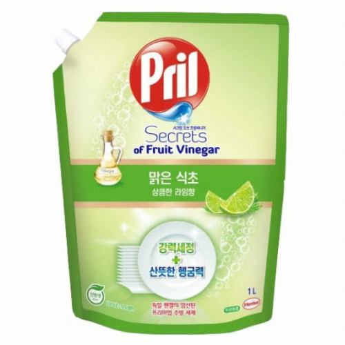 프릴 맑은식초 주방세제 상큼한 라임 리필 1L (10개)_이미지