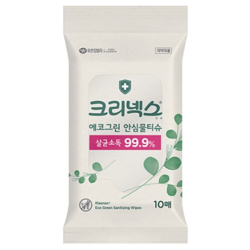 유한킴벌리 크리넥스 에코그린 안심물티슈 리필형 10매 (30팩)