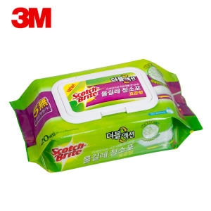 3M 스카치브라이트 물걸레 청소포 더블액션 표준형 20매 (1개)
