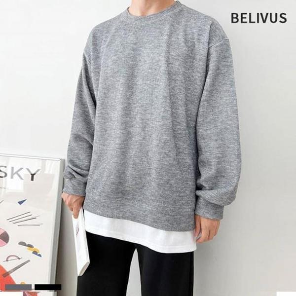 빌리버스 BDT322 오버핏 티셔츠 니트 빅사이즈 남자 S37712023_이미지