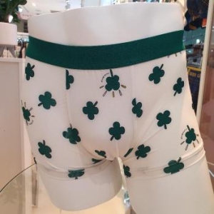 DP02 남성 네잎클로버 행운 드로즈 남자 사각 팬티 편한 스판 속옷 화이트 S16578283