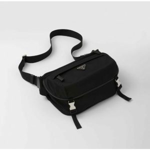 프라다 리나일론 및 사피아노 가죽 숄더백_2VH994 2DMG F0002 V OOO_이미지