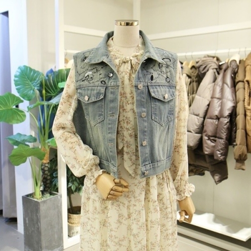 오픈클로젯 별자리청조끼베스트 DO263VT700_이미지