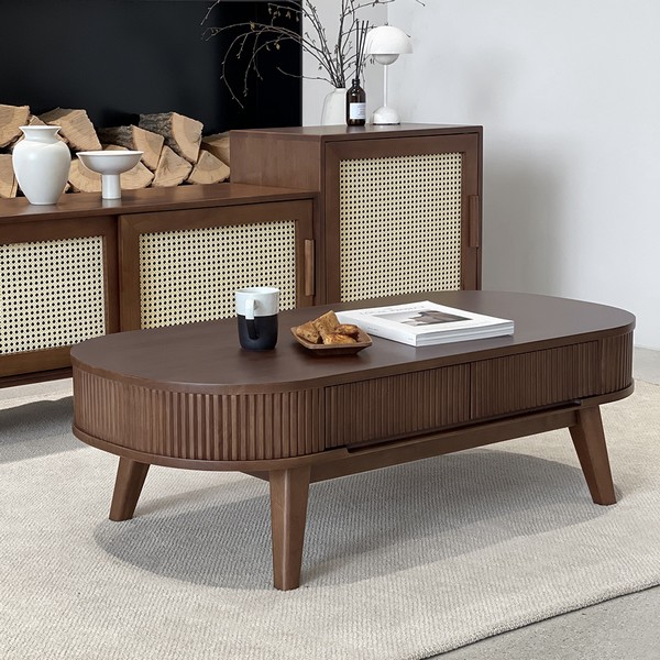 로포텐 로망 고무나무 원목 거실테이블 좌식 소파 테이블 1200