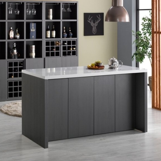 아이앤 로리스 ㄷ형 인조대리석 홈바 식탁 1600 (의자별도)_이미지