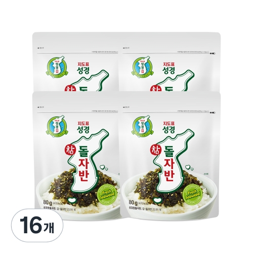 성경식품 지도표성경김 참돌자반 80g (16개)_이미지