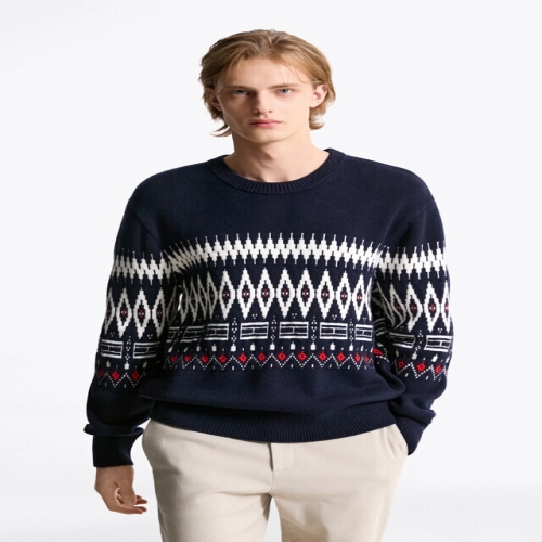 남성 페어아일 울 블렌드 크루넥 스웨터_T12F9KPO450MT10A4