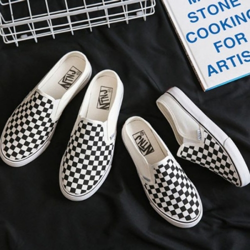 남성 L_71986C 남성 체크패턴 캐주얼 슬립온 블로퍼 데일리 슈즈