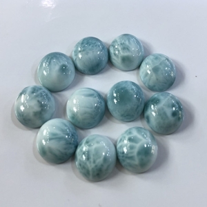 블루케이  캐보션 원석 문스톤 오팔 larimar10mm 라운드 모양 카보 숑 천연 larimar 보석 2 개몫 도매 세미 보석 반지..