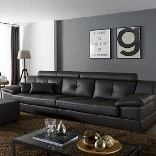 동서가구 스카온 라텍스탑 천연가죽 소파 4인용 (스툴포함)_이미지