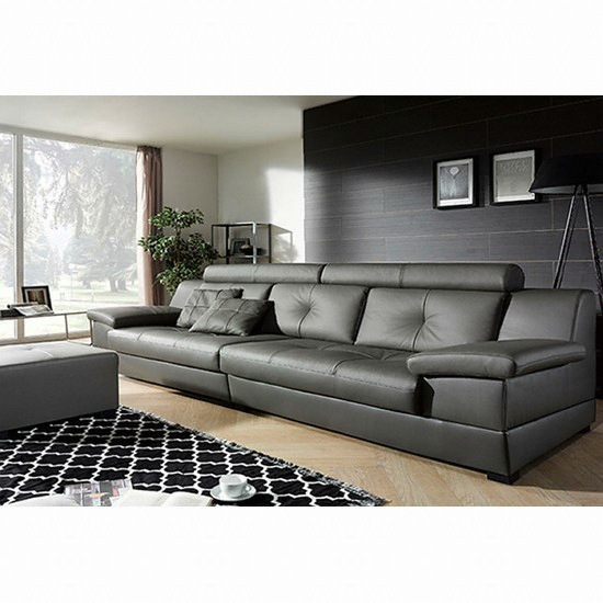 동서가구 스카온 라텍스탑 천연가죽 소파 4인용 (스툴포함)_이미지