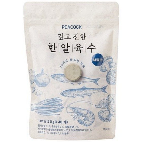 피코크 한알육수 해물맛 40알 140g (1개)_이미지