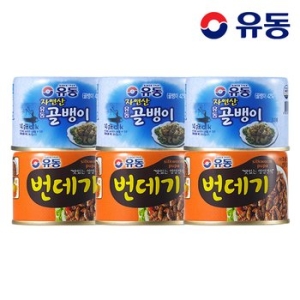 유성물산교역 유동 자연산골뱅이 140g 3개 + 번데기 130g 3개_이미지