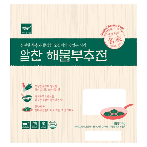 사옹원 알찬 해물부추전 1kg이미지입니다. 누르면 해당 게시물로 새창이동합니다.