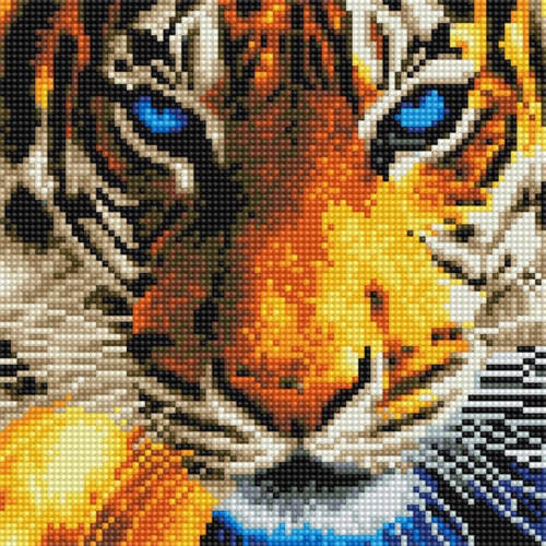 아트조이 DIY 보석십자수 캔버스형 푸른 눈 호랑이 25x25cm