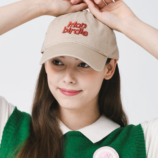 몽버디골프 워싱 볼캡 베이지