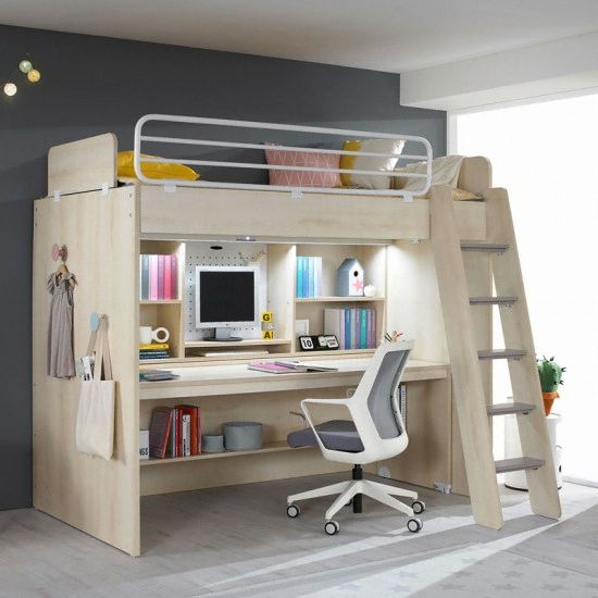 이큐 EQBN221 책상형 사다리 철제가드 벙커침대 SS