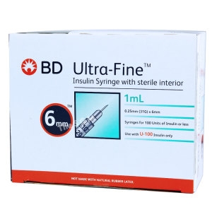 벡톤디킨슨 BD 비디 인슐린 주사기 울트라파인II 31G 6mm 1ml 324903_이미지