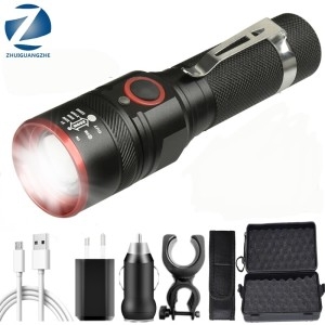 브랜드 충전식 손전등 LED 미니 렌턴 XM-L T6 Led 3000lm USB 18650 배터리 토치 알루미늄 방수 3 모드 랜..