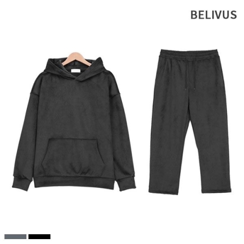 빌리버스 남성 코듀로이 후드 티셔츠 기모 밴딩 바지 셋업 BBN165_이미지