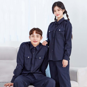 유투 네이비 카고 포켓 셔츠 남방 반티 긴팔 긴바지 세트 체육대회반티 ST534A_이미지