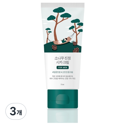 라운드랩 포 맨 소나무 진정 시카 크림 75ml (3개)