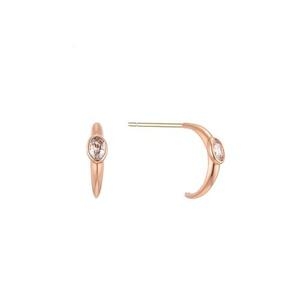 이랜드 로이드 18K 큐빅 반후프 베이직 침 귀걸이 LPFP1001G