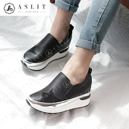 여자 스타 큐빅 키높이 슬립온 운동화 5.5cm  6622811