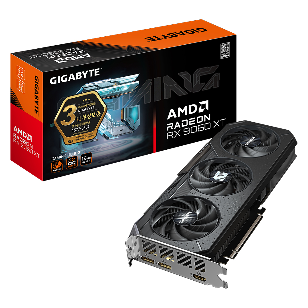 GIGABYTE �󵥿� RX 9060 XT Gaming OC D6 16GB ���̾���