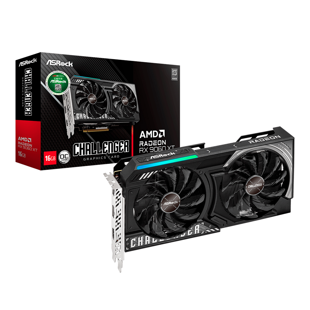 ASRock <b>라데온</b> RX 9060 XT CHALLENGER OC D6 16GB 대원씨티에스