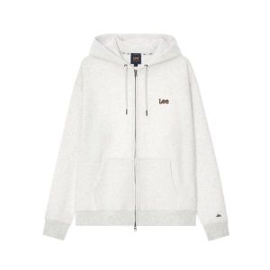 LEE 입점상품 13일 배송 리 스몰 트위치 로고 후드 집업 라이트 그레이 LE2403HZ01LG_이미지