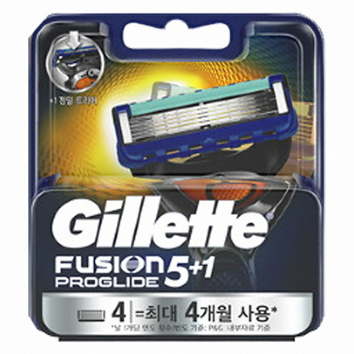 질레트 퓨전 프로글라이드 매뉴얼 면도날 (4개)_이미지