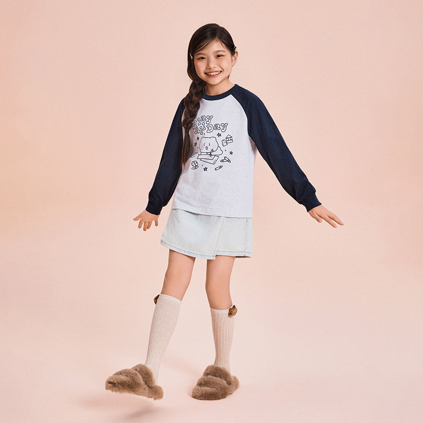 오키즈 스파 키즈 망그러진곰 긴팔 티셔츠 SPLAG12KU2_이미지