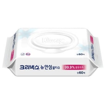 크리넥스 뉴 안심 물티슈 캡형 60매