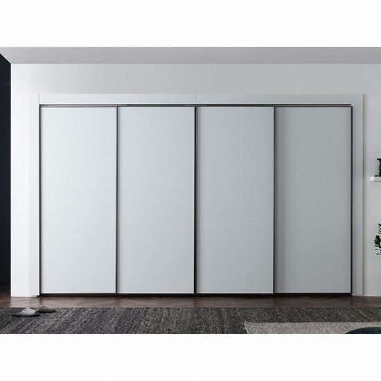 에넥스 ENNEE 매트 화이트 슬라이딩 붙박이장 실속형 (270cm)_이미지