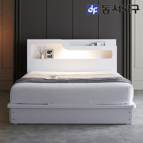동서가구 위너 인싸 평상형 서랍 LED침대 Q (매트별도)_이미지