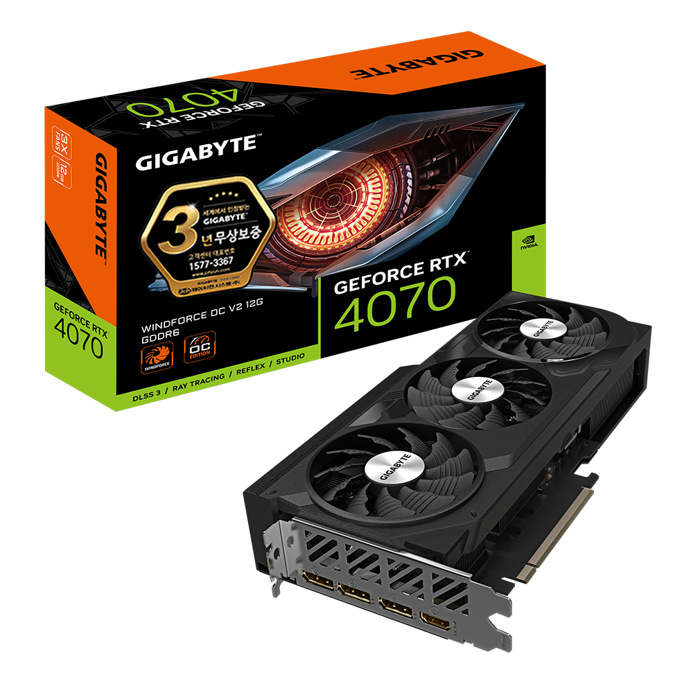 GIGABYTE 지포스 RTX 4070 WINDFORCE OC V2 D6 12GB 제이씨현_이미지