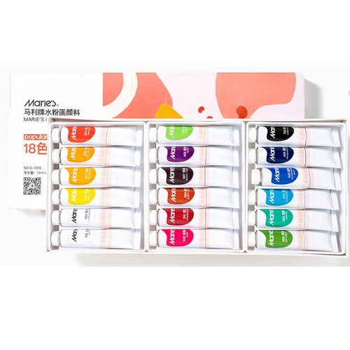 민화샵 수채화 과슈 물감 12ml (18색)_이미지