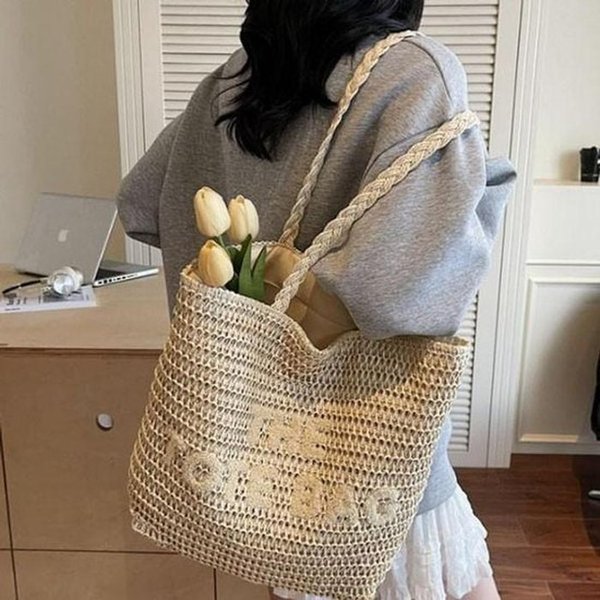 라일리 Rly 쇼핑백 가방 여름 라탄 파우치 휴가 숄더백 51361484_이미지