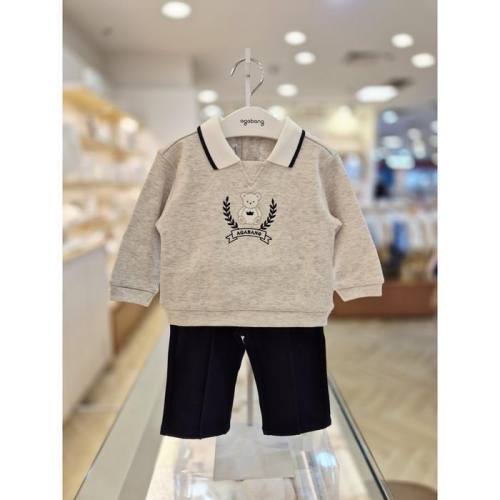 아가방 세이브존03 젤로 카라 맨투맨 상하세트 AG01T123006A