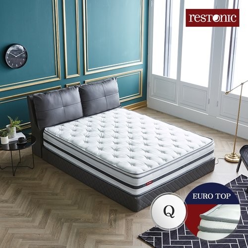 레스토닉 헤누스 천연가죽 투매트리스 침대 Q (유로탑독립)_이미지