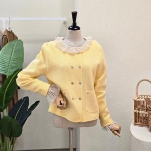포커스 FS5A3JK30392 골드 더블 버튼 니트 재킷_이미지